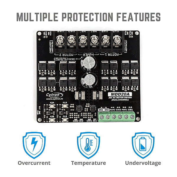 20Amp 6V-30V DC Motor Driver (2 Channels) (MDD20A) - Image 2