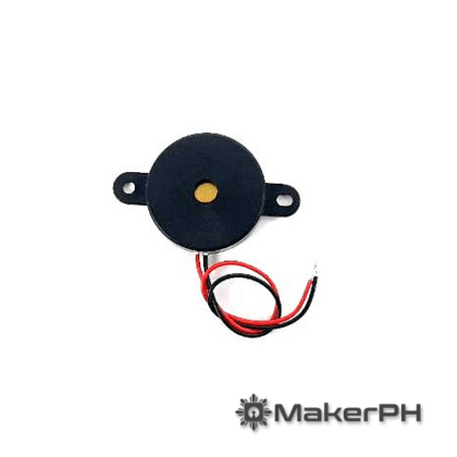 Black electronic buzzer with wires