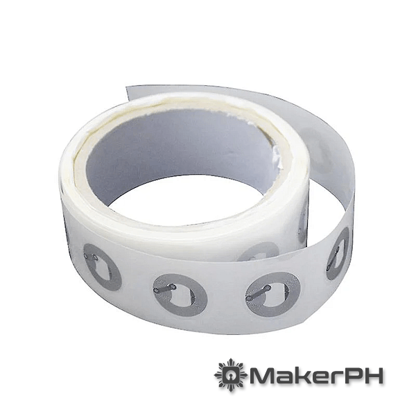 Roll of NFC stickers for electronics projects.