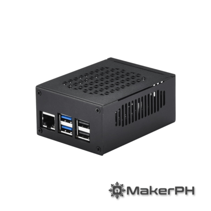 Black electronic component box with USB ports