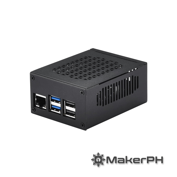 Black electronic component box with USB ports
