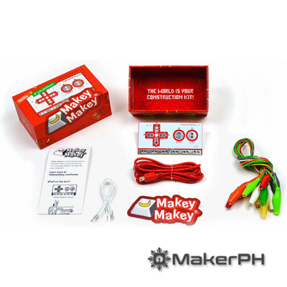 Makey Makey kit with cables and instructions.