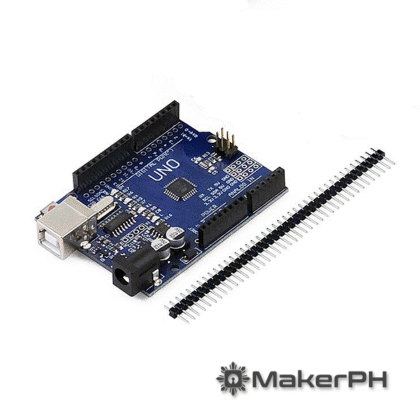 Arduino UNO board with pin headers