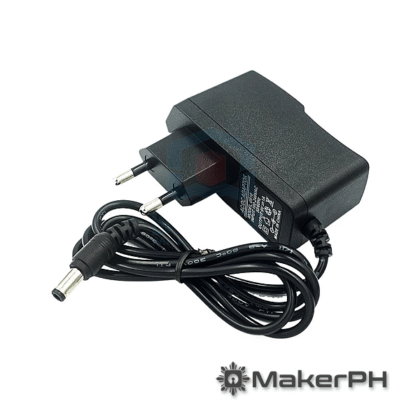 Black power adapter with cable and EU plug