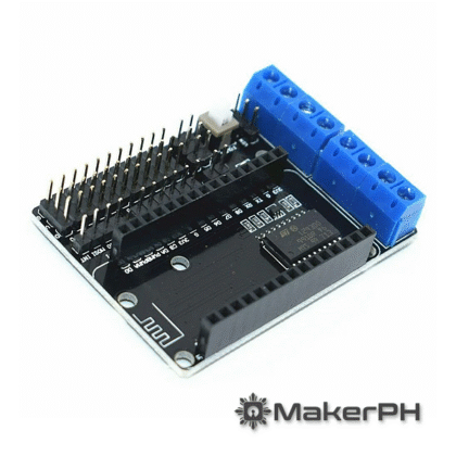 ESP8266 relay module with blue terminal blocks