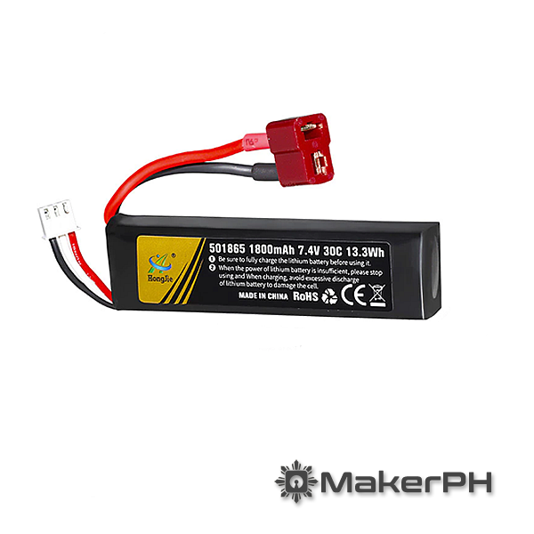 7.4V 1800mAh 2S 30C LiPo Battery with Dean Plug