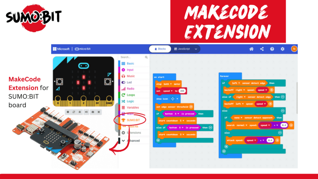 MakeCode extension for SUMO:BIT board programming interface.