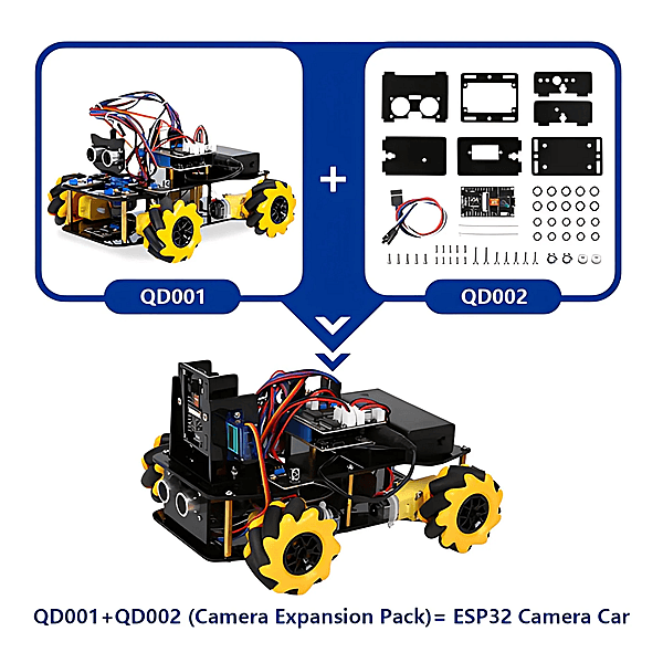 acebott esp32 camera expansion pack (qd002) for smart robot car
